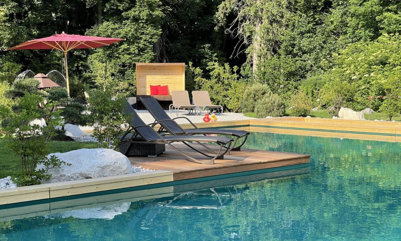 Bayern Resort Hotel - Adults Only - Mit Zugspitzblick - Eibsee-Naehe - Wellnessbereich - Naturpool Im Sommer Grainau Luaran gambar