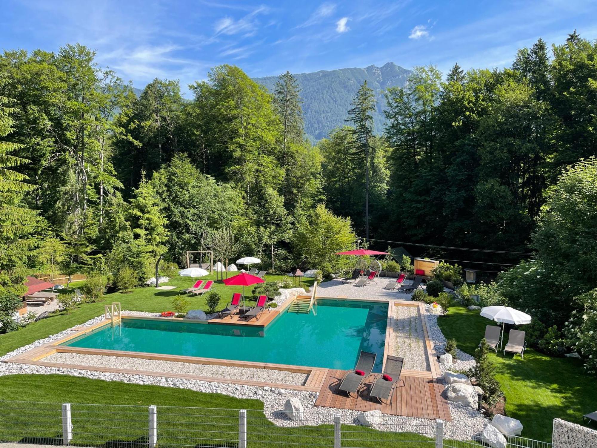 Bayern Resort Hotel - Adults Only - Mit Zugspitzblick - Eibsee-Naehe - Wellnessbereich - Naturpool Im Sommer Grainau Luaran gambar